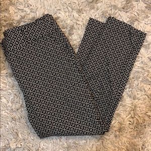 Loft white and Black pattern work pants